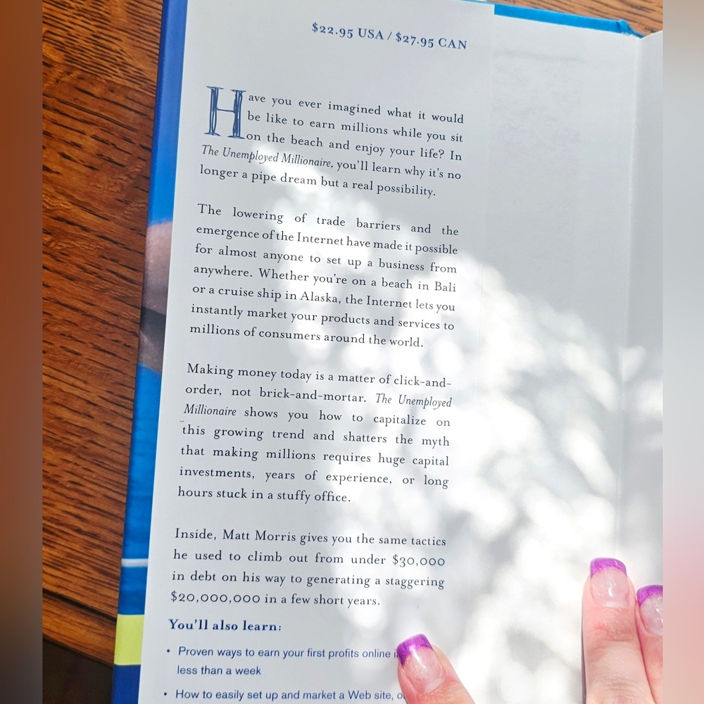 The Unemployed Millionaire Book by Matt Morris - Picture 2 of 7